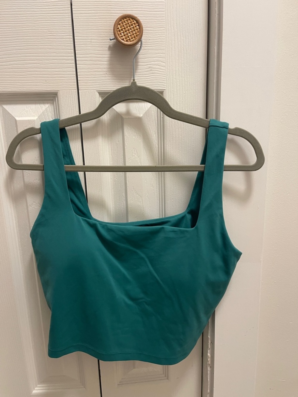 CRZ Yoga Teal Square-Neck Crop Tank Top